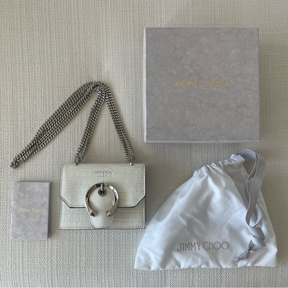 Jimmy Choo Mini Croc-Embossed Leather Paris Cross-Body Bag *NEW *OPEN TO OFFERS
